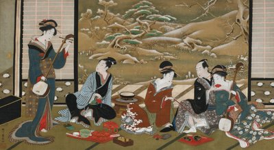 A Winter Party by Utagawa Toyoharu